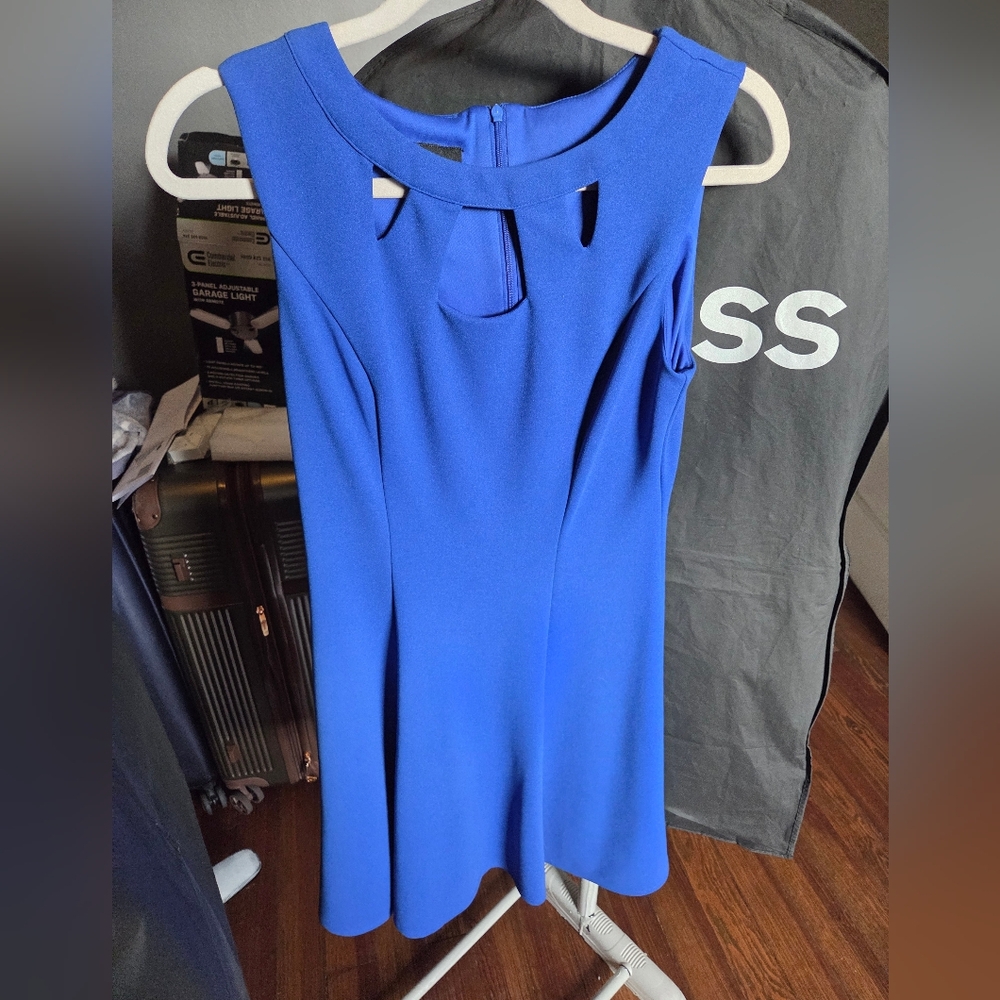 AGB Royal Blue Cutout Cocktail Dress
